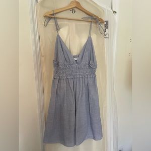 Blue and white striped Zara dress. Perfect beach or vacation dress.